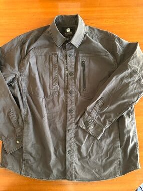 Alaskan Hardgear Duluth Trading Co Jacket XL Gray Snap Front Utility Shirt